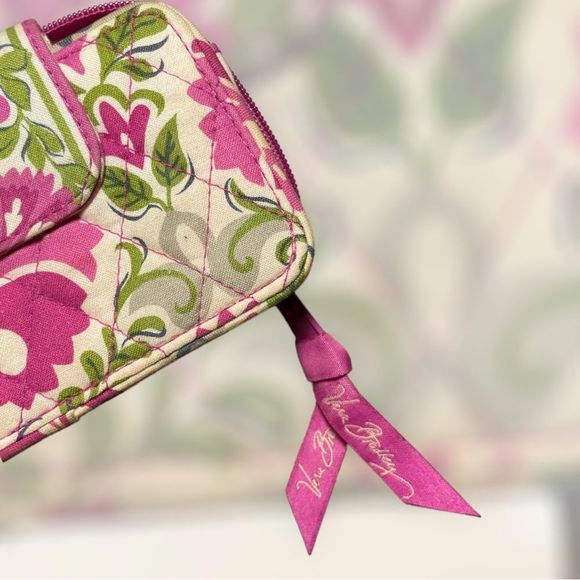 Vera Bradley Pink and Green Floral Wallet - Picture 3 of 6